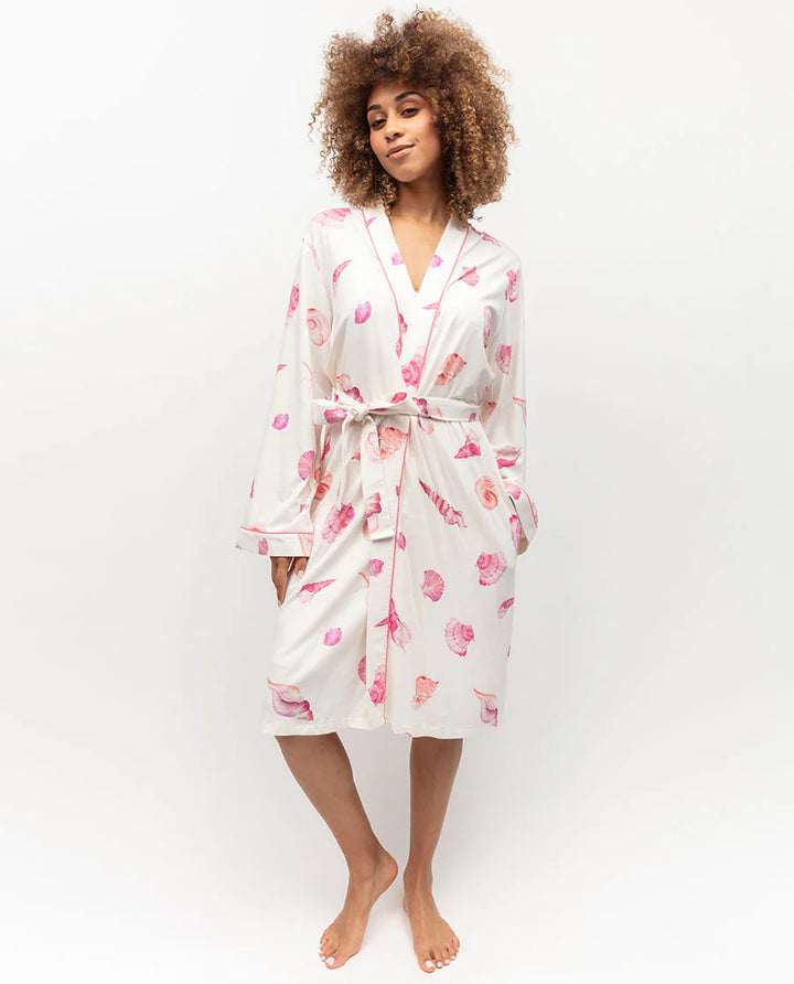 Shelly Shell Printed Jersey Short Dressing Robe