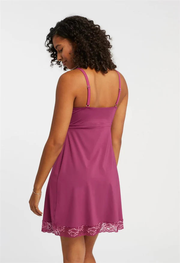 Montelle Full Bust Support Chemise - Cranberry Rose