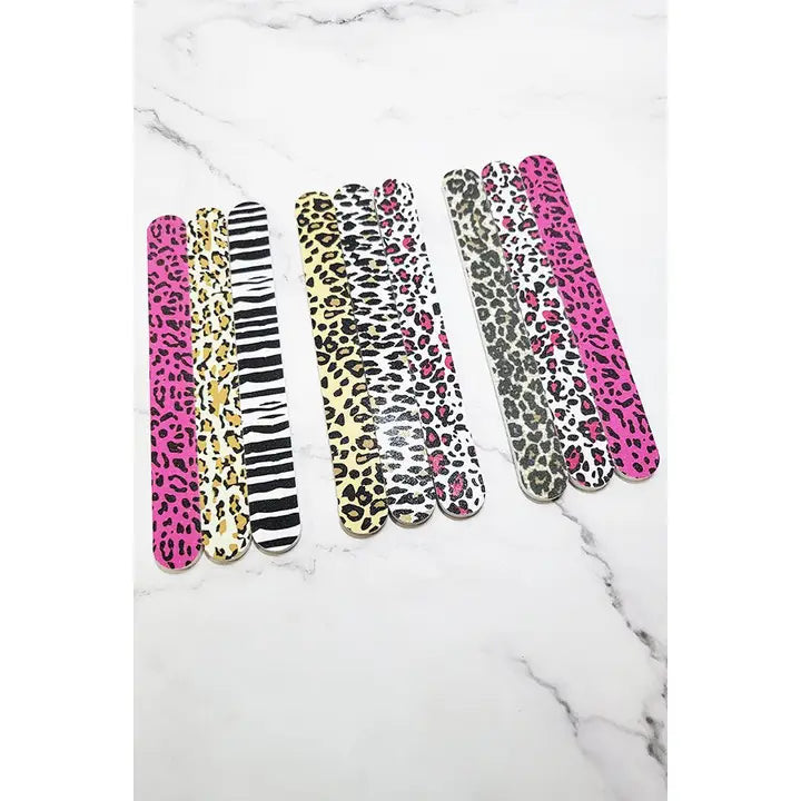 3 Pcs Leopard Nail File Set