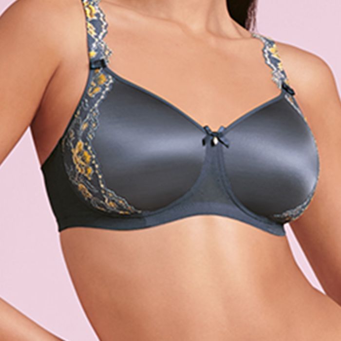 Colette Mastectomy Bra with Padded Cups - Sky Grey