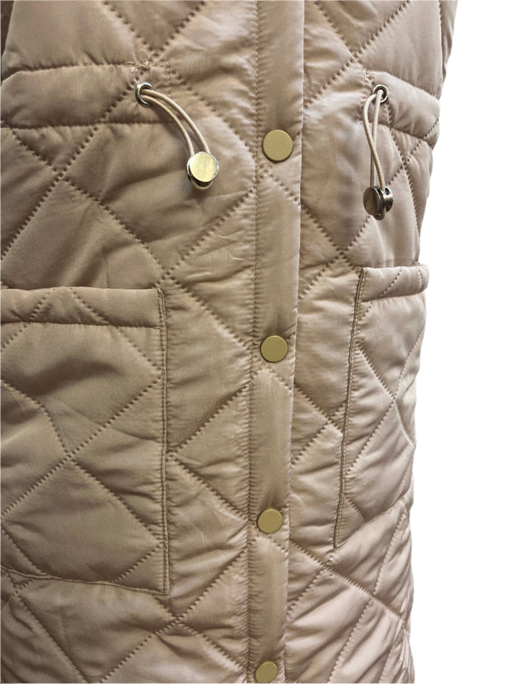 Puffer Hooded Vest with Side Zip Detail