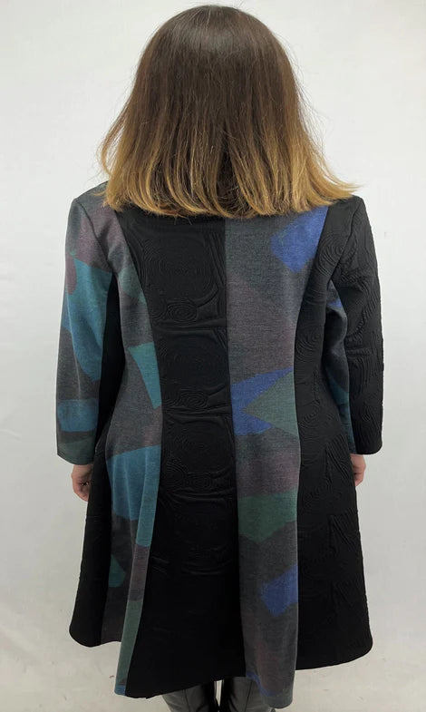 Woven Printed Long Button Coat