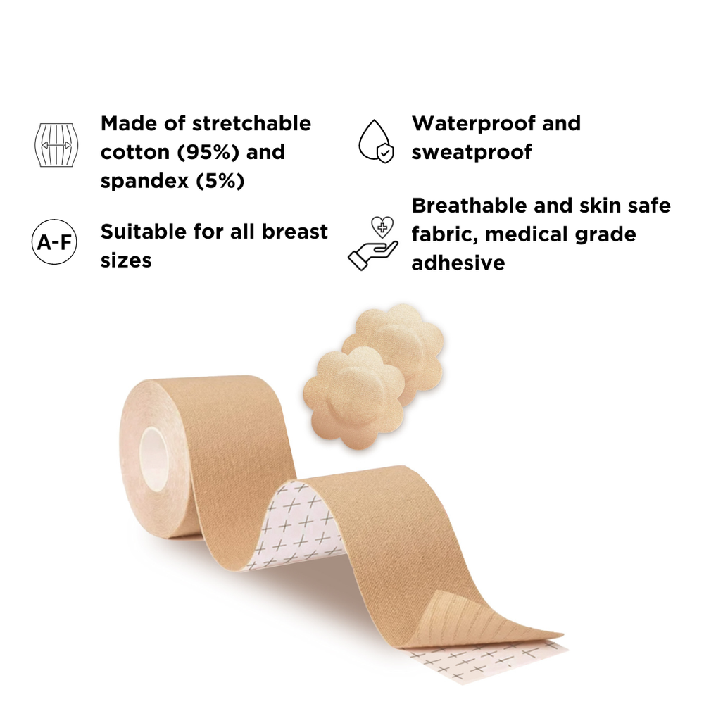 Breast Lift Tape & 3 Discreet Nipple Cover Sets