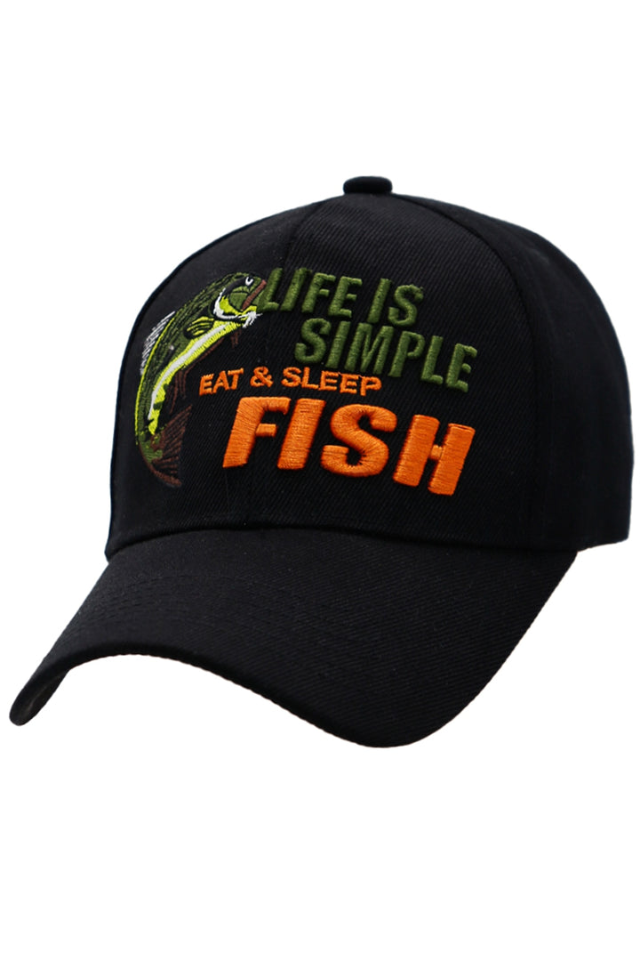 Life Is Simple Fish Baseball Cap