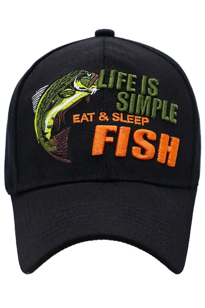 Life Is Simple Fish Baseball Cap