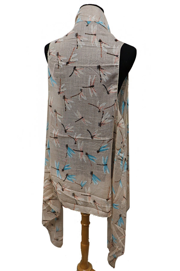 Dragonfly Multi-Printed Coverup Vest