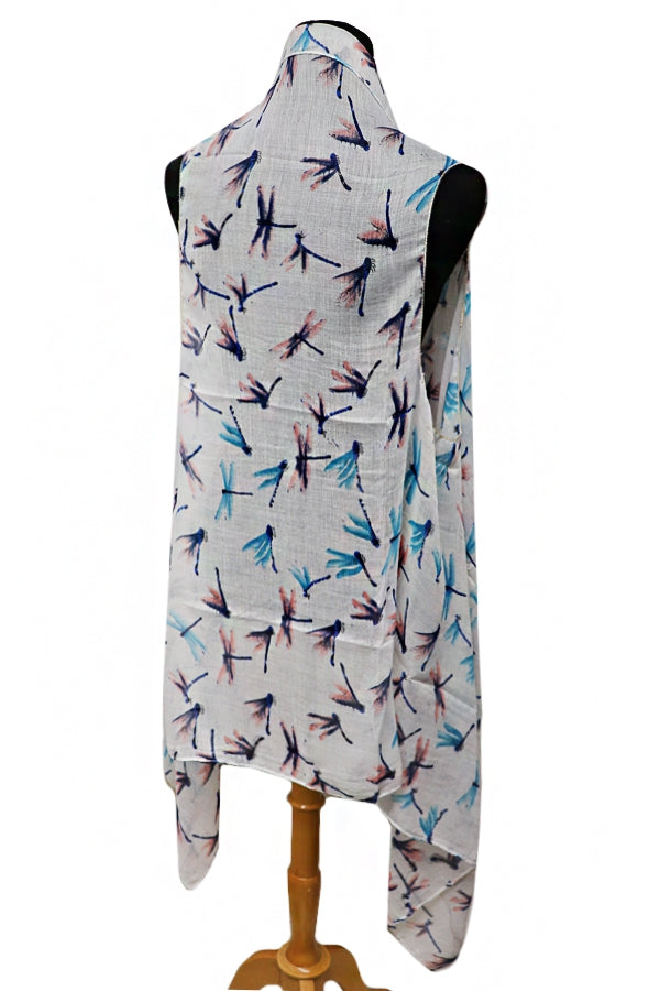 Dragonfly Multi-Printed Coverup Vest