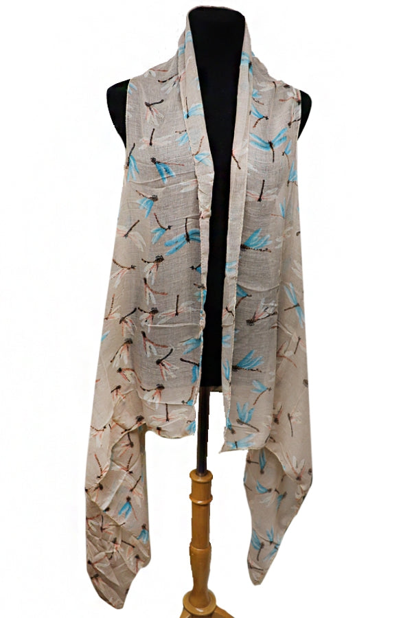 Dragonfly Multi-Printed Coverup Vest