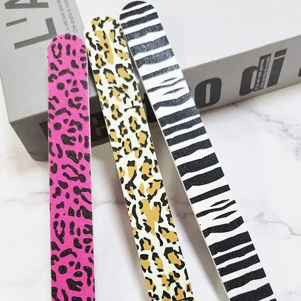 3 Pcs Leopard Nail File Set