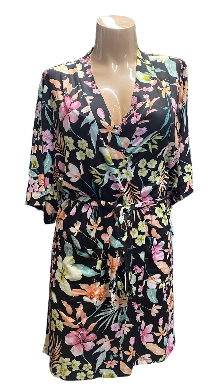 Joyful Blooms Kimono (Robe) w/ Waistband Tie