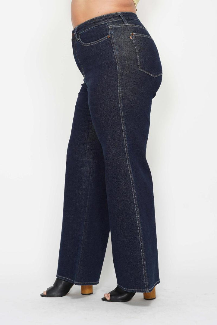 Judy Blue High Waist Tummy Control Retro Wide Leg Jeans - Plus