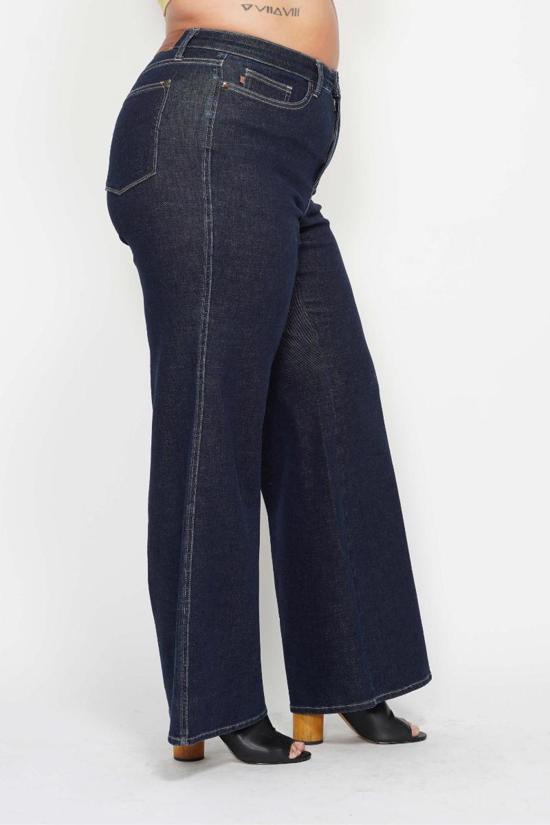 Judy Blue High Waist Tummy Control Retro Wide Leg Jeans - Plus