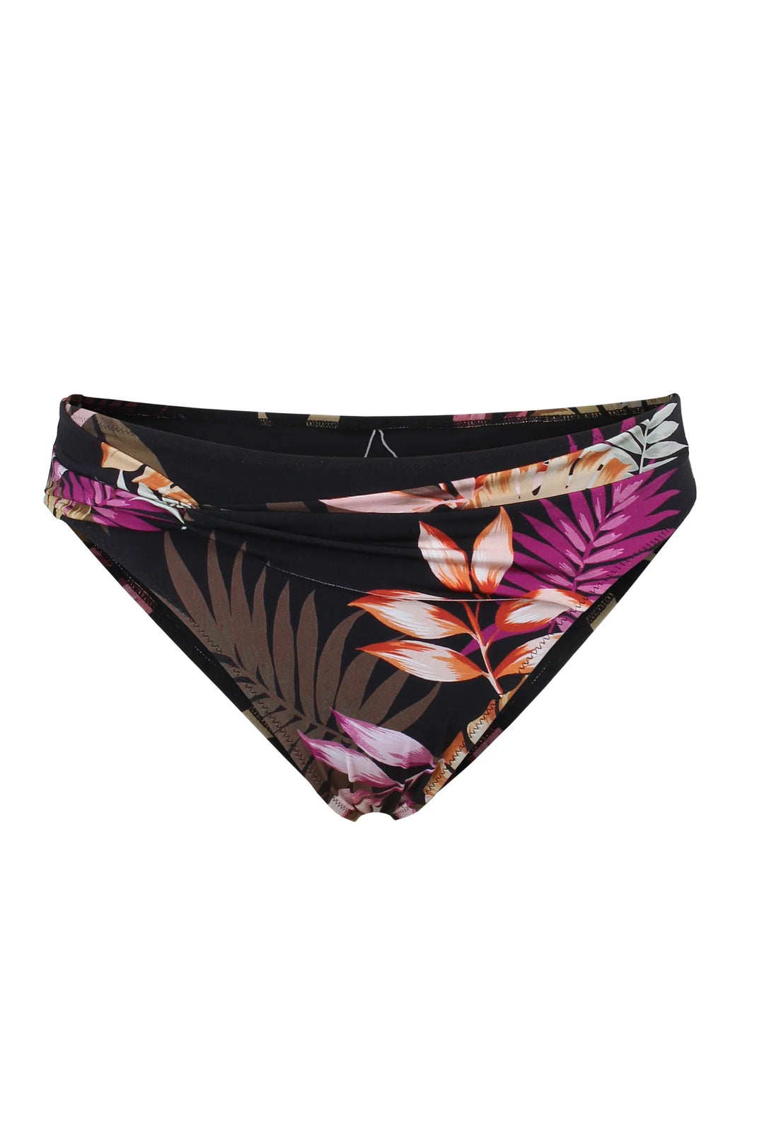 Black Tropic Illusion Semi-High Waist Front Twist Bottom