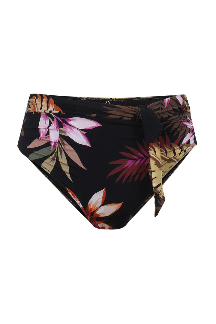 Black Tropic Illusion Retro High Waist Bottom