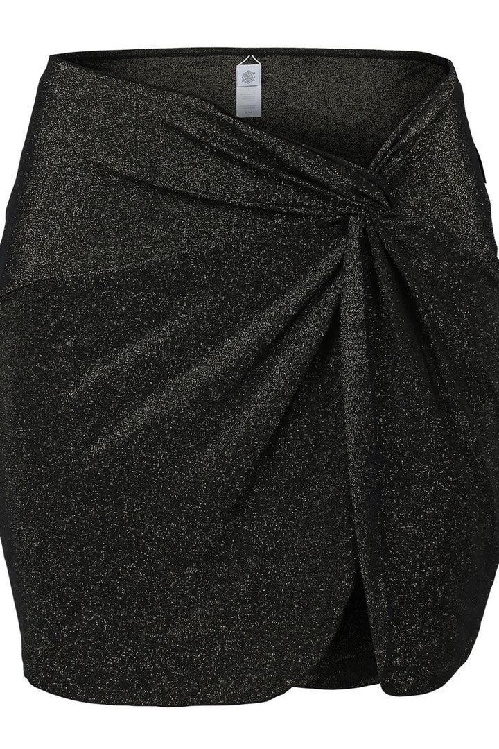 Black Shiny Cover-Up Skirt - Size Medium