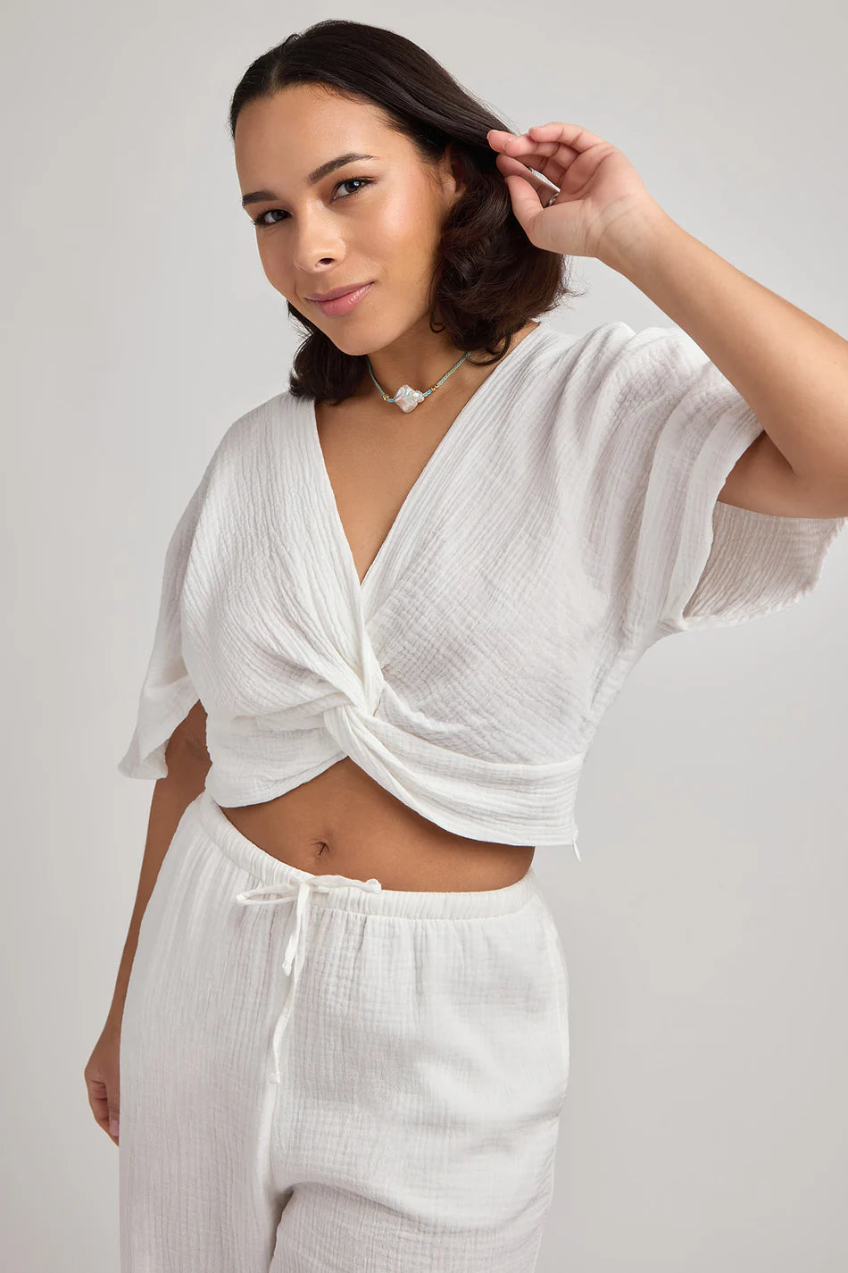 Cotton Cover-Up Crop Top