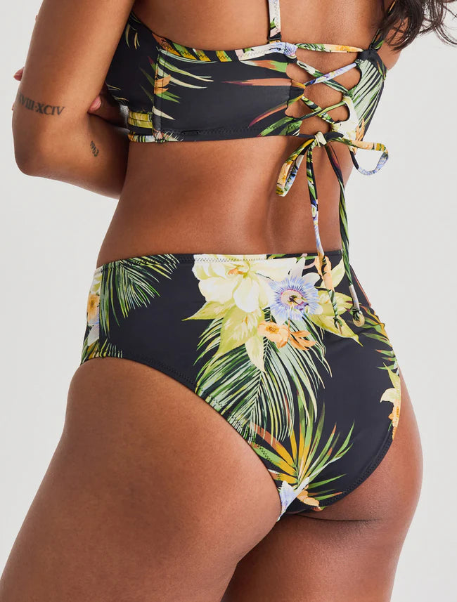 Black Tiki Retro Waist Bottom