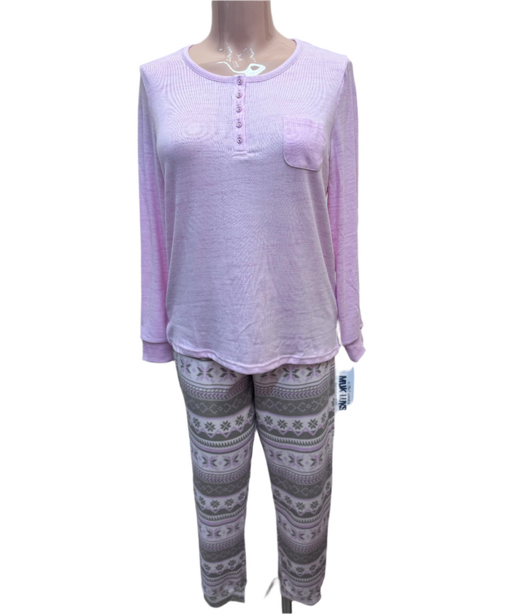 Chalked Fairisle Thermal Fleece PJ Lounge Set