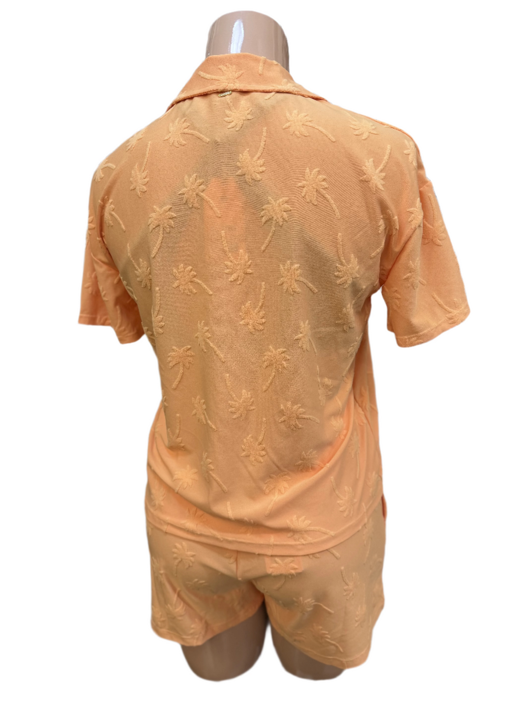 Retro Mandarine Front Tie Beach Shirt - Size Small