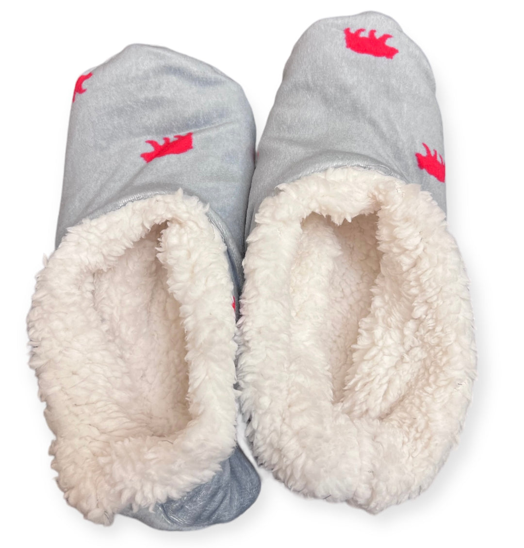 Bear Printed Fleece Lined Slippers