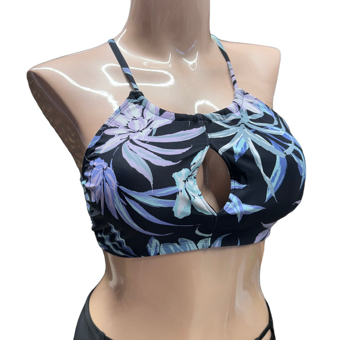 High-Neck Crop Bikini Top - Twilight Purple