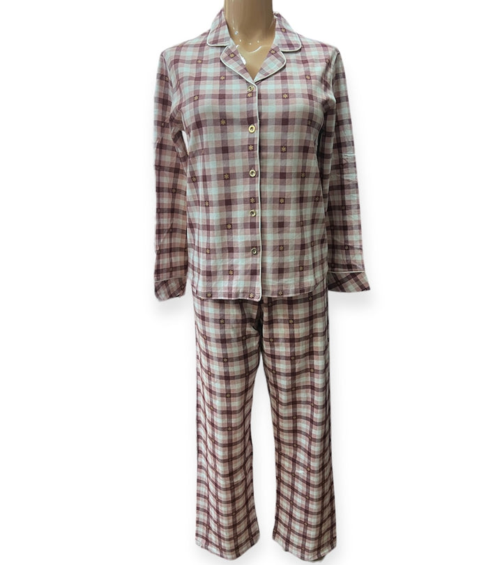 Lilliane Cotton Flannel Checkered Pj Set