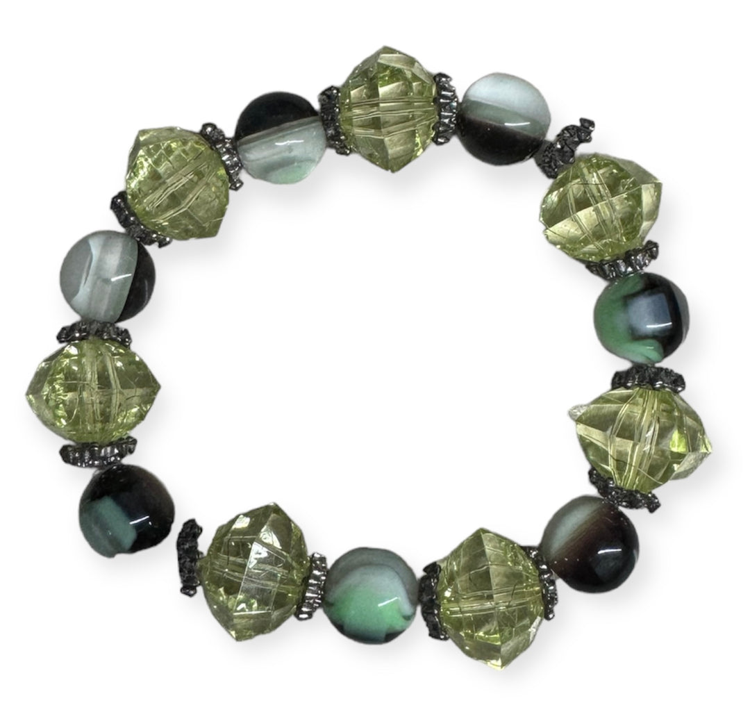 Green Chunky Beaded Bracelet