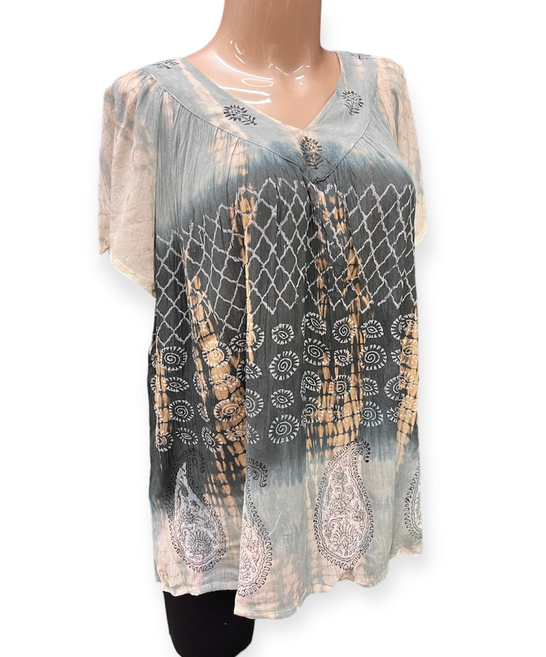 Short Sleeve Rayon Blouse