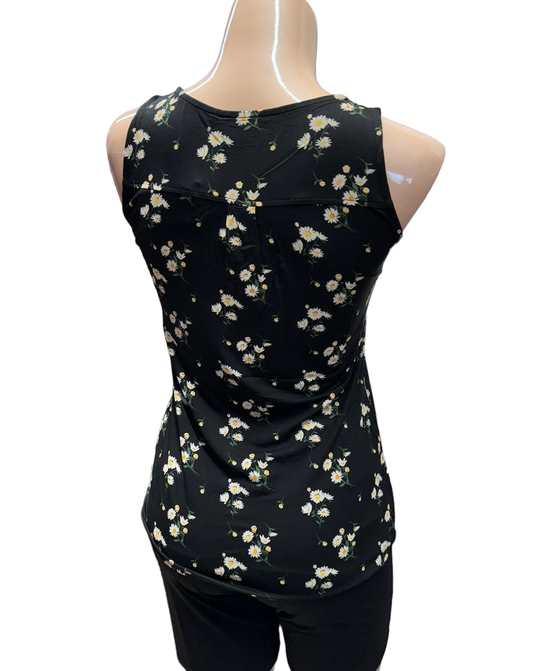 Tank Top w/ Zipper Detail - Scattered Daisies