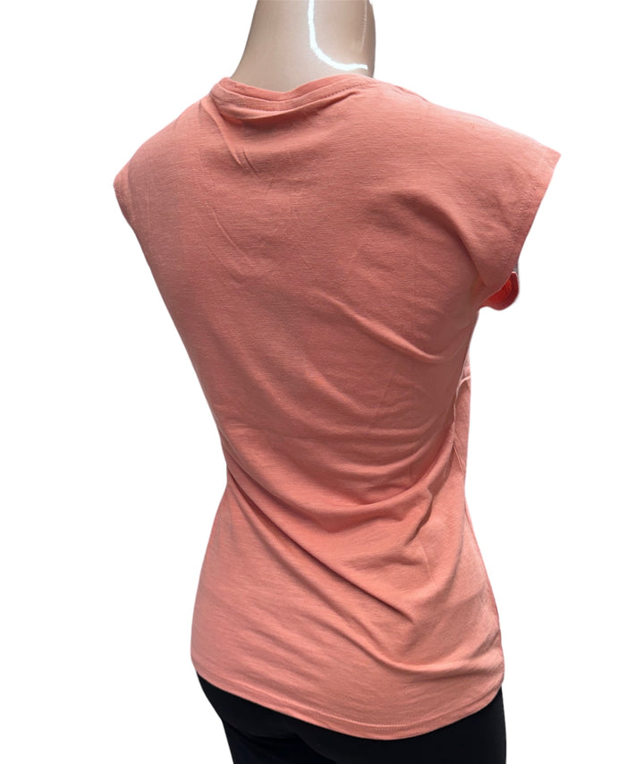 Desert Tropic V-Neck T-shirt with Button Details - Canyon Clay