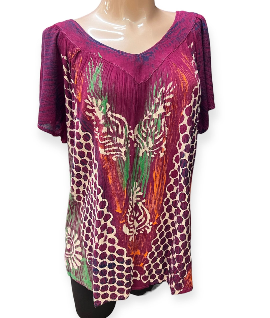 Short Sleeve Rayon Blouse