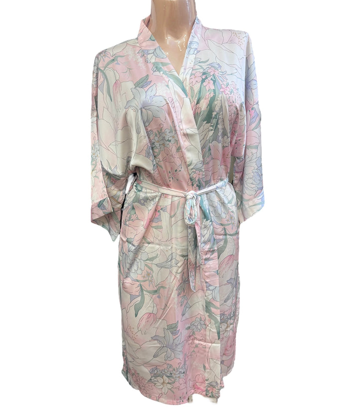 Pink Satin Kimono