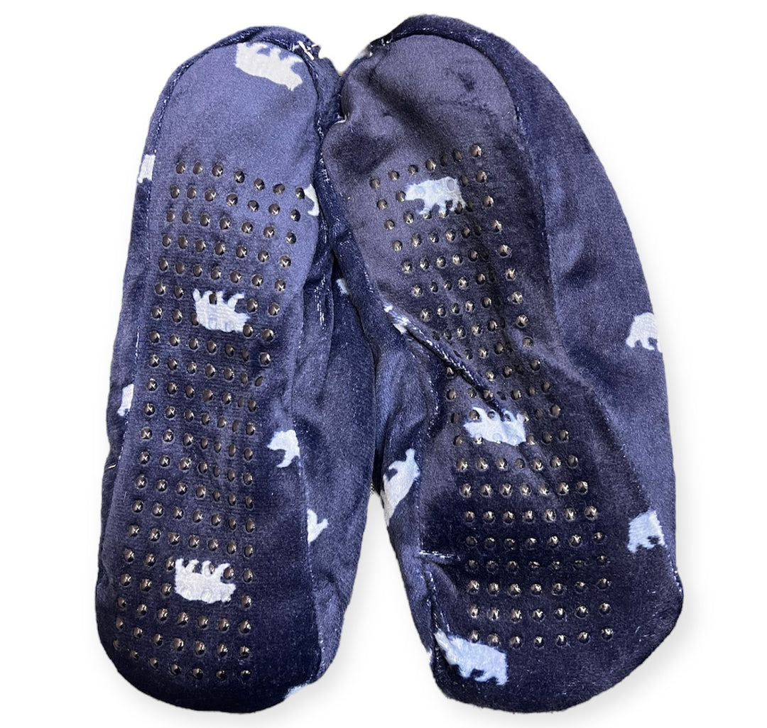 Bear Printed Fleece Lined Slippers