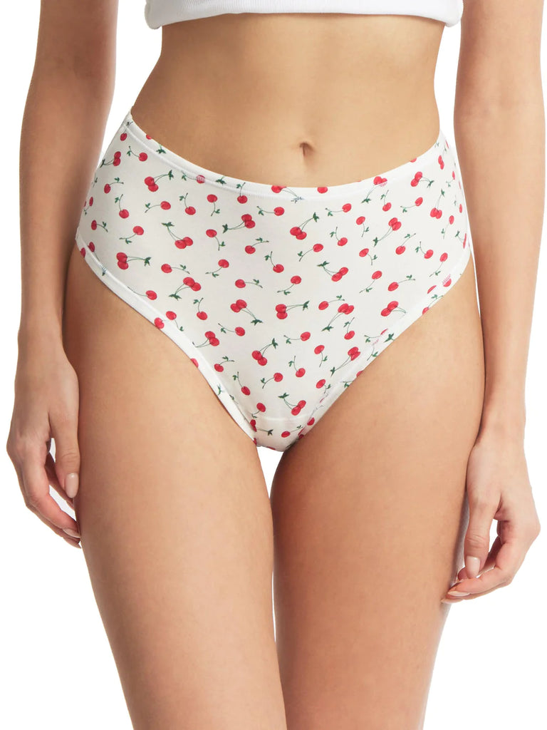 Hanky Panky Printed PlayStretch Hi-Rise Thong Cherry On Top