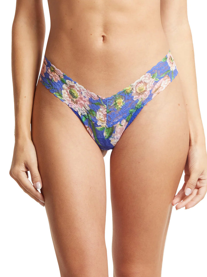 Hanky Panky Low Rise Printed Signature Lace Thong - Happy Place