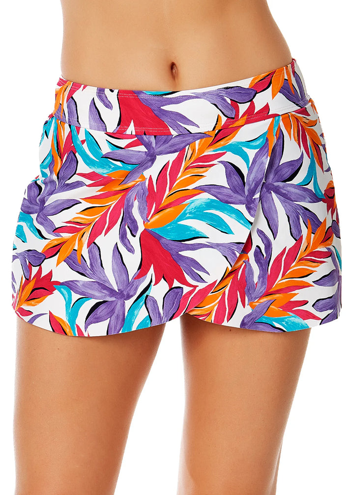 Dance Floor Palm Tulip Drape Swim Skirt