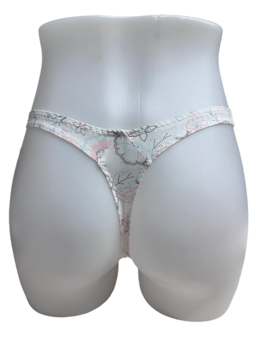 Change Ivory Floral Thong - Size X-Small