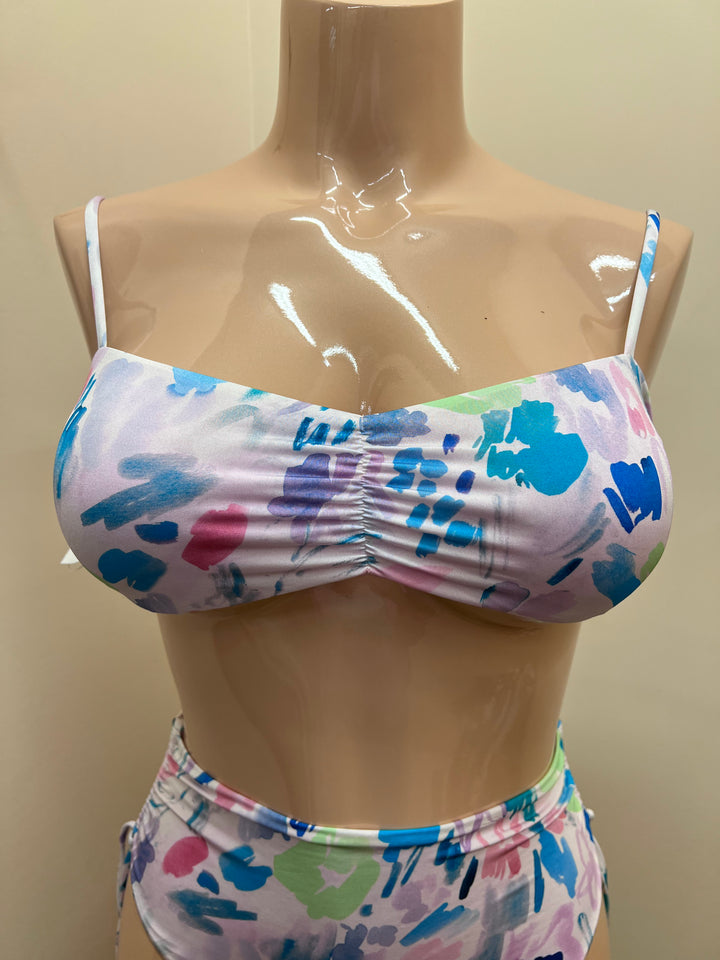 Tropical Delight Bandeau w/ Side Shirring - Size Medium