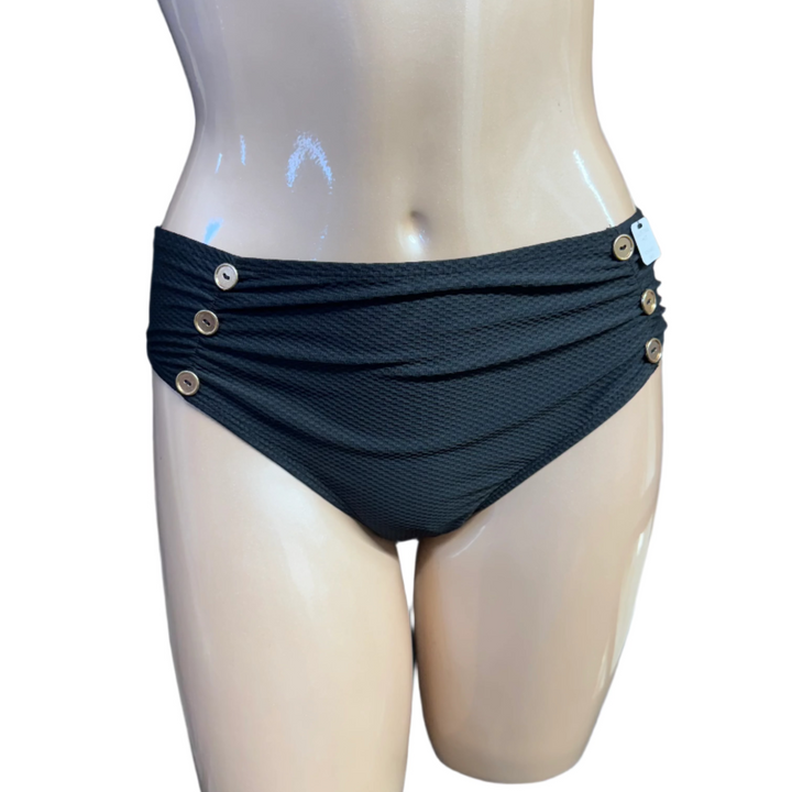 Honeycomb High Waist Swim Bottom W/Button