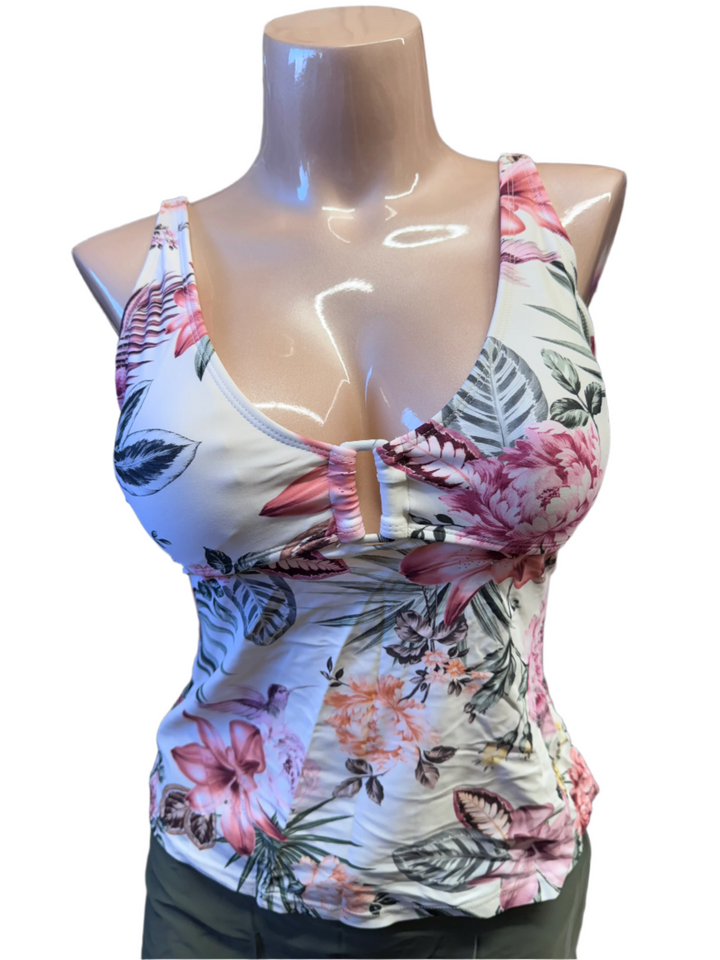 Morning Blossom Tankini w/ Ring - Off White Blossom