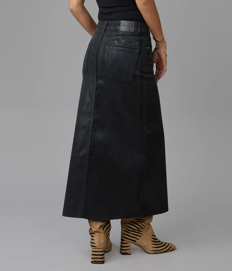 HALSTON High Rise Maxi Skirt