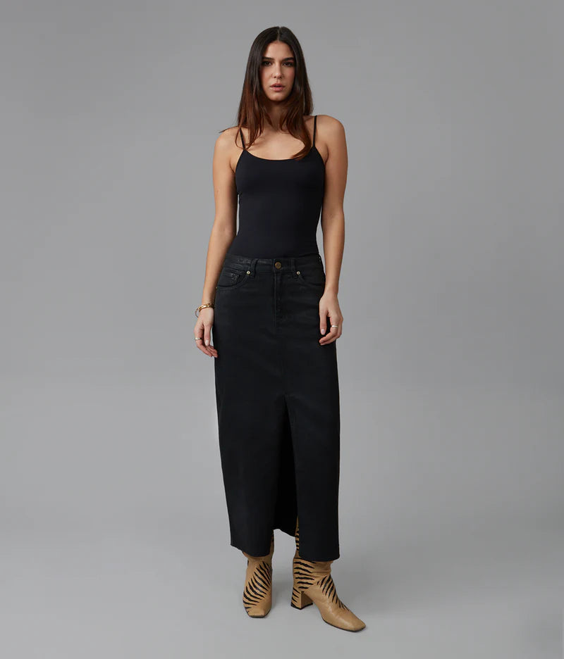 HALSTON High Rise Maxi Skirt