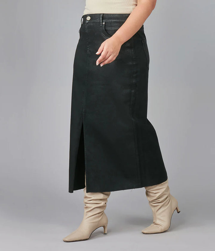 HALSTON High Rise Maxi Skirt