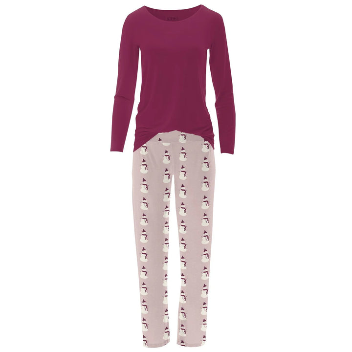 Printed Long Sleeve Loosey Goosey Tee & Pajama Set