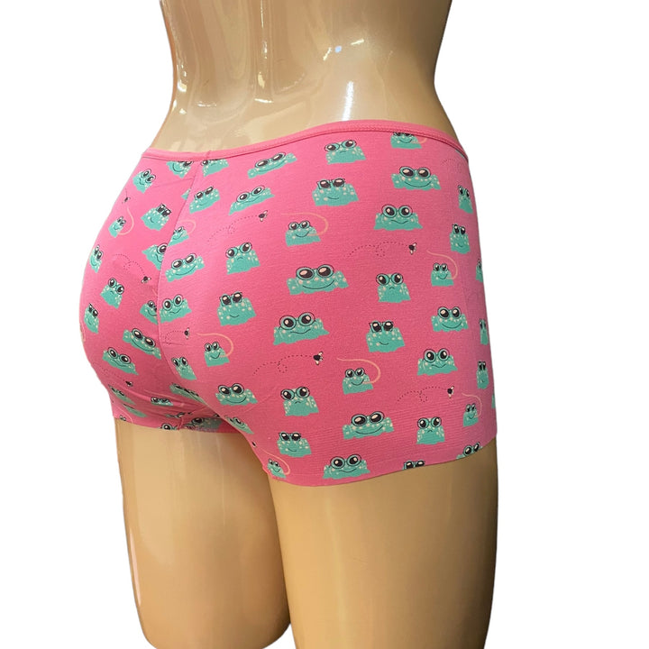 Women's Print Boy Short Underwear - Tulip Bespeckled Frogs