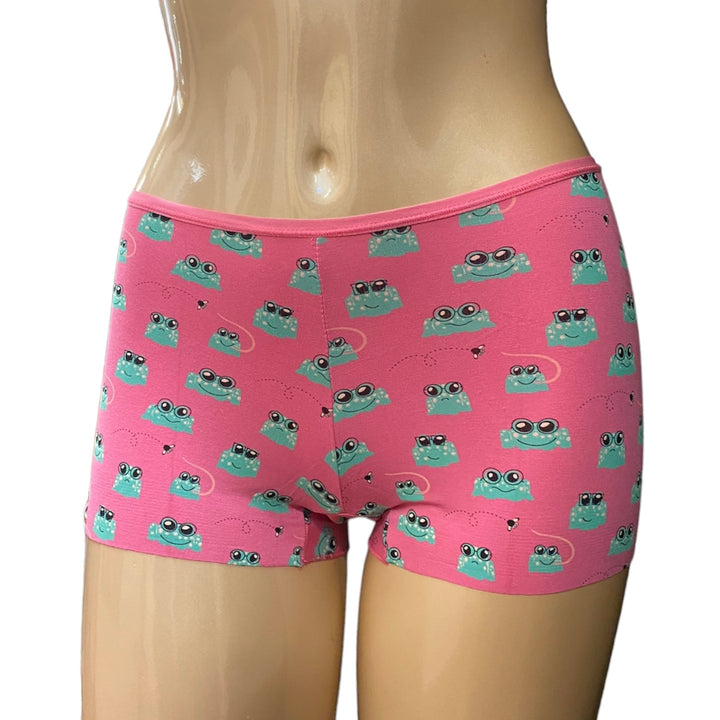 Women's Print Boy Short Underwear - Tulip Bespeckled Frogs