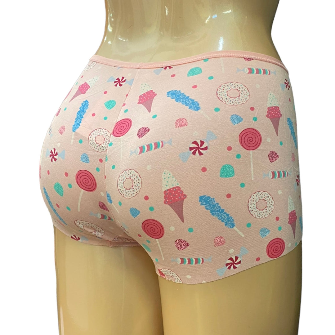 Women's Print Boy Short Underwear - Cake Pop Candy Dreams