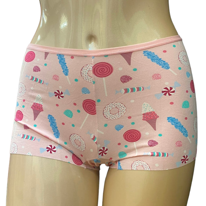 Women's Print Boy Short Underwear - Cake Pop Candy Dreams