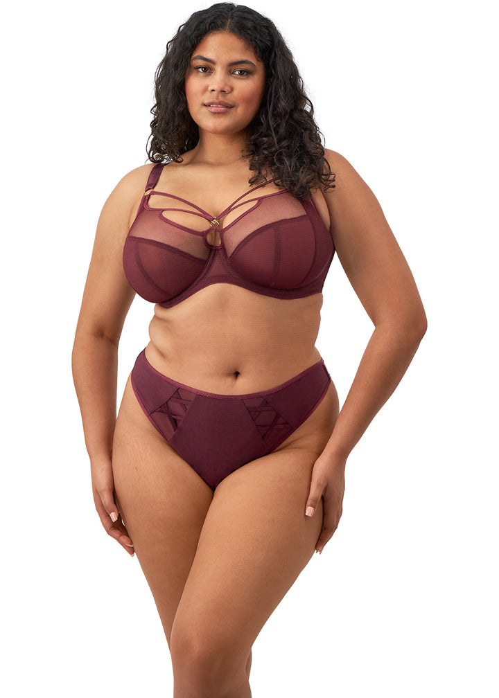 Elomi Sachi Underwire Plunge Bra - Cabernet