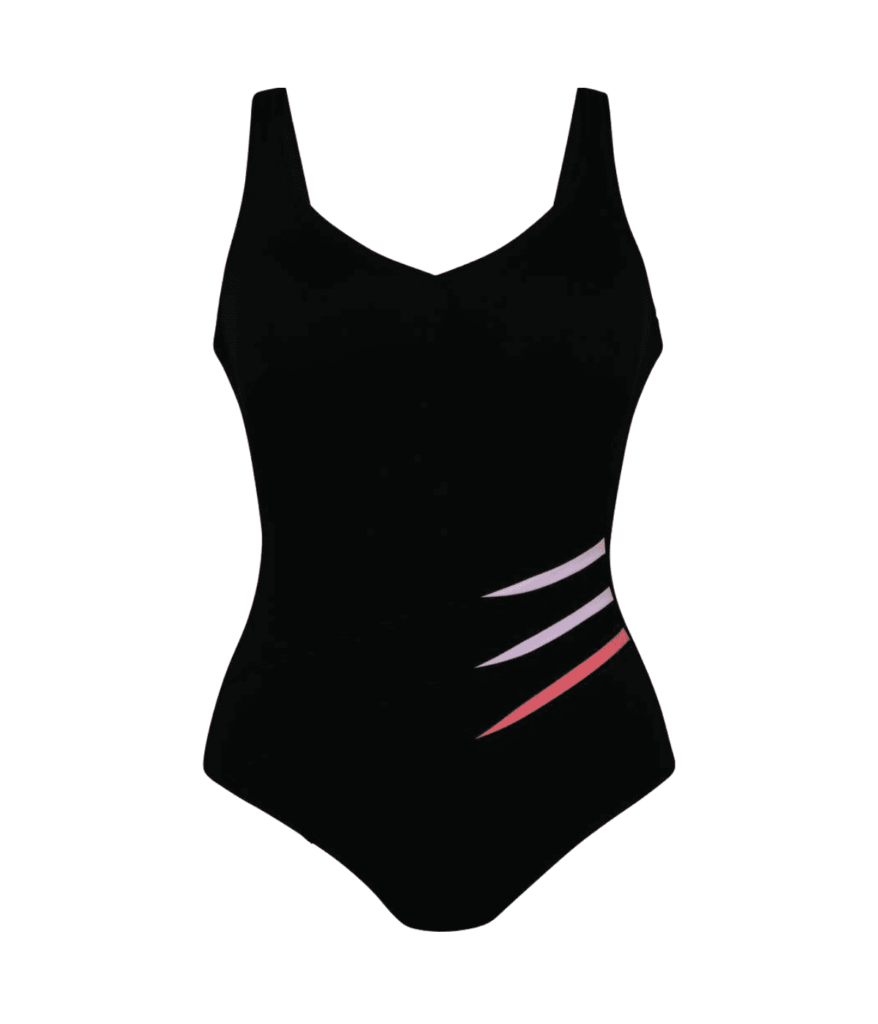 Jamu One Piece Post Mastectomy Swimsuit. Blk and White Print. New with Tags